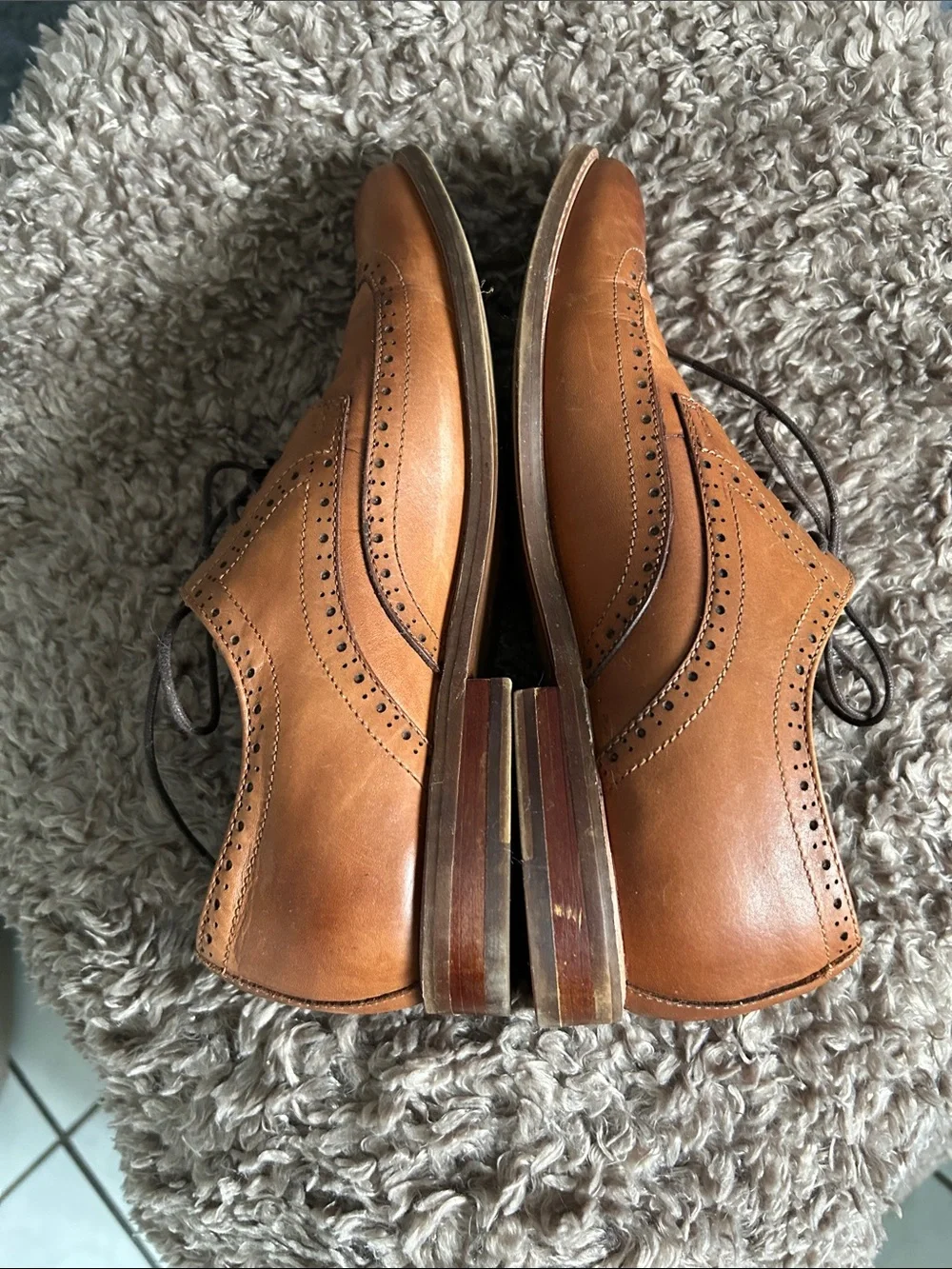 Aldo Tan Leather Wingtip Oxfords